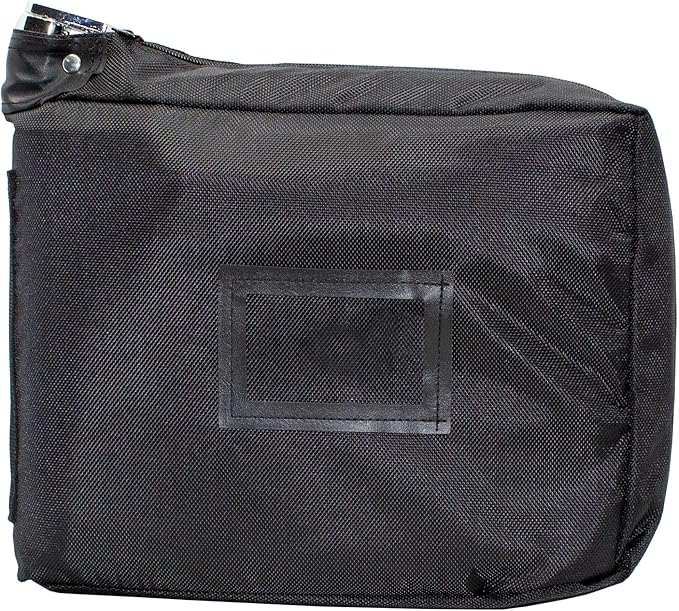 Large Medicine Bag Includes Pill Box and Removable Clear Bags, Prescription Bottle Organizer, Travel Carry Case, Standard Lock,12 x 10 x 2 Inch (Black)