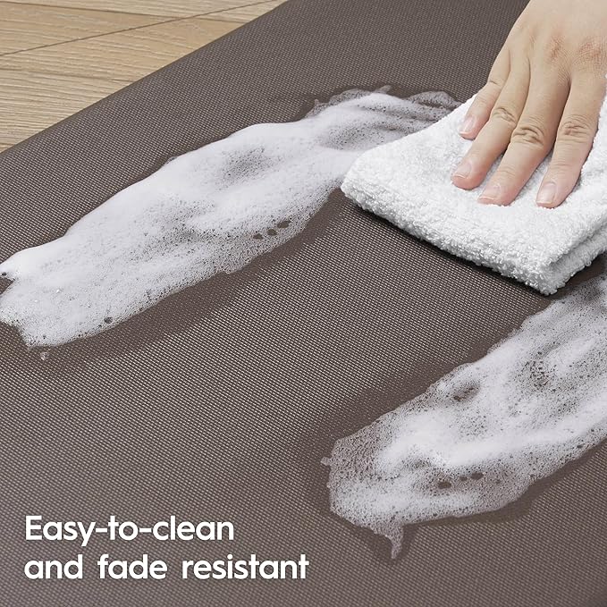 Laura Ashley - Anti-Fatigue Kitchen Mat, Iris Floral Design, Stain, Water & Fade Resistant, Cooking & Standing Relief, Non-Slip Backing, 2 Piece Set: 17.5" x 60" / 17.5" x 28" Sage Green Iris