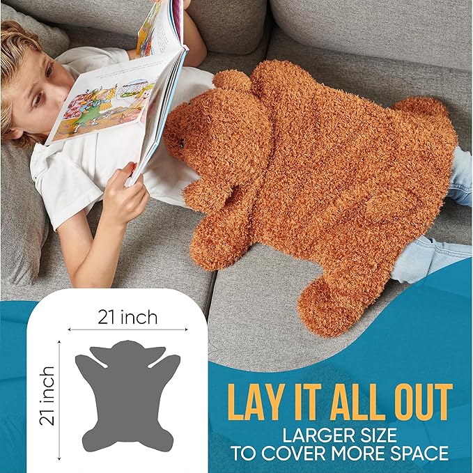 FRIENDLY CUDDLE Weighted Lap Blanket for Kids & Adults – Kids Weighted Blanket – ASD, Sensory Processing Weighted Stuffed Animals Dog Toy – Microwavable Weighted Lap Pad for Kids, 5 Lbs.