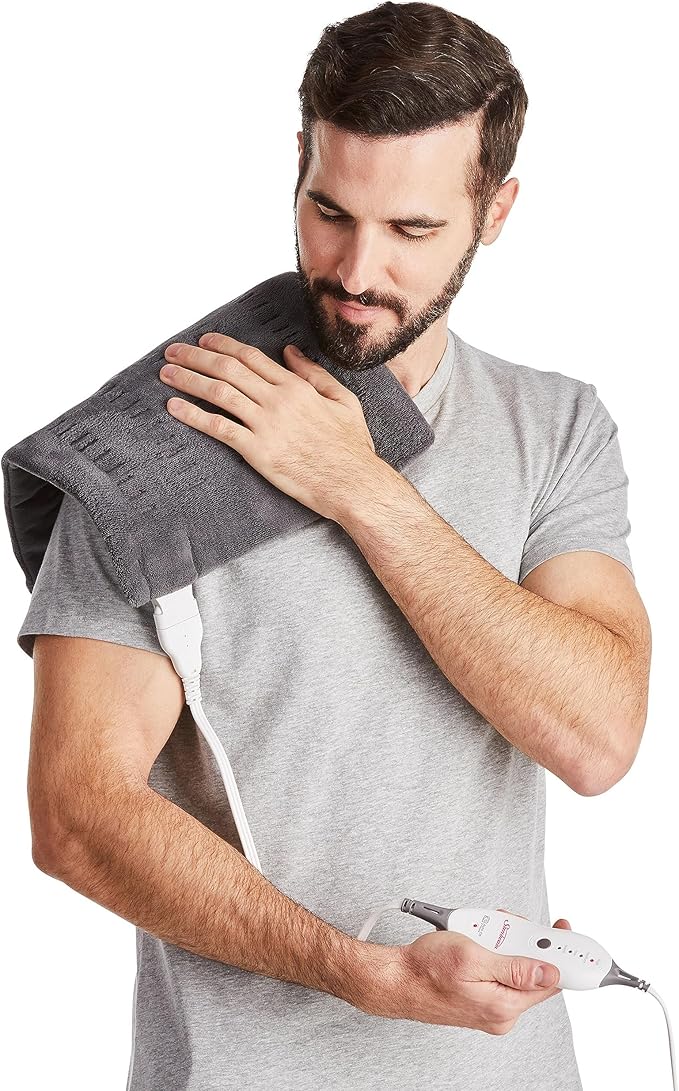 Sunbeam Premium Sunbeam Heating Pad with Compact Storage,Standard Size,Gray,(Pack of 6)