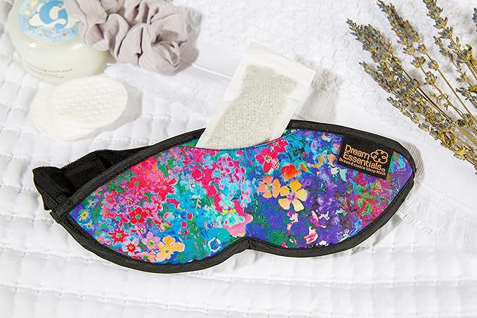 Dream Essentials Dream Essence Aromatherapy Sleep Mask, Handmade in The USA, Comes with Removable Organic French Lavender Sachet (Springtime)