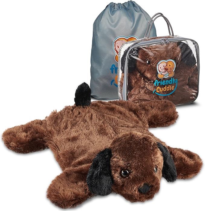 FRIENDLY CUDDLE Weighted Lap Blanket for Kids & Adults – Kids Weighted Blanket – ASD, Sensory Processing Weighted Stuffed Animals Dog Toy – Microwavable Weighted Lap Pad for Kids, 5 Lbs.