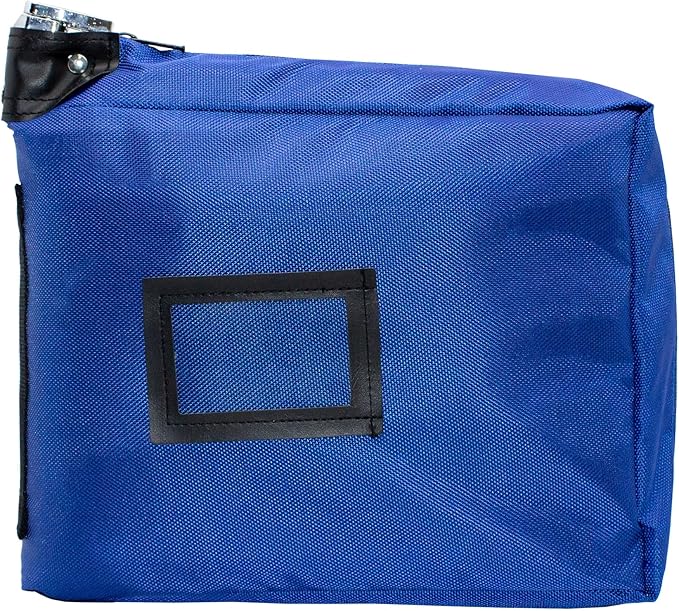 Large Medicine Bag Includes Pill Box and Removable Clear Bags, Prescription Bottle Organizer, Travel Carry Case, Standard Lock,12 x 10 x 2 Inch (Royal Blue)