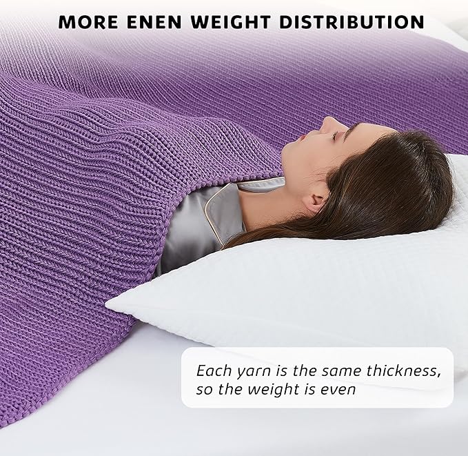L'AGRATY Knitted Weighted Blanket - 60"x80" 20lbs Cooling Chunky Knit Heavy Blanket for Adults Braided Crochet Throw Thick Cable Yarn Knit Decorative No Beads Evenly Weighted Machine Washable