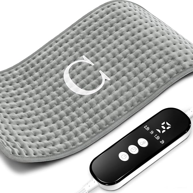 Heating Pad for Back & Period Cramps, 12"x24" Large Electric Heat Pads for Neck/Shoulder Muscle Pain Relief, 9 Heating & 4 Timer Setting Auto Shut Off Dry/Moist Heated Blanket, Birthday Christmas Gift