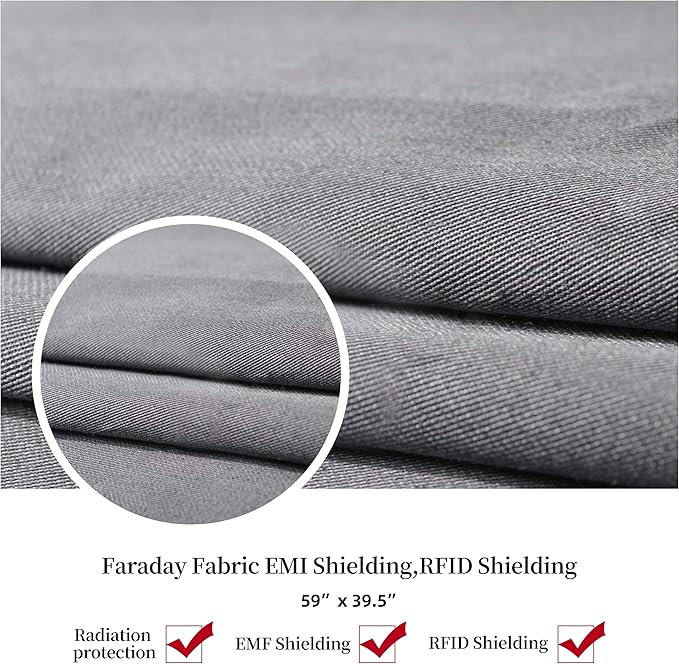 LVFEIER® EMF Signal Shielding Material Electromagnetic Protection Window Fabric Shielding Fabric High Frequency Radiation Made Protective Blanket, Radiation-Proof Clothing, Pregnancy Protection