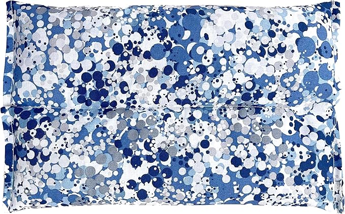 SacksyThyme Microwave Heating Pad for Pain Relief, Flaxseed & Cherry Pit Herbal Heating Pad, Hot Cold Therapy (Indigo)