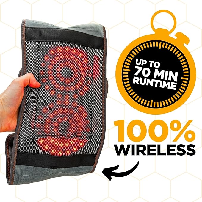 Hatch Belt™ Triple Therapy Red Light Belt – Portable Heating Pad & Deep Tissue Back Massager with Heat, Infrared Light & Vibration – Wearable Lumbar Brace for Lower Back Support