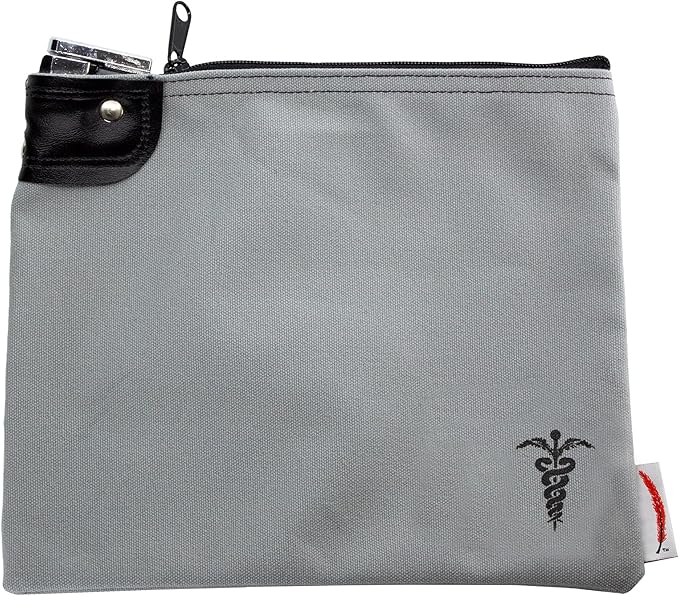 Medication Organizer Key Lock Bag,Travel Pill Organizer Medication Lock Bag with 2 Keys, Heavy Duty Lock System Medicine Lock, Pill Pouch, 8 x 10 inch (Gray)