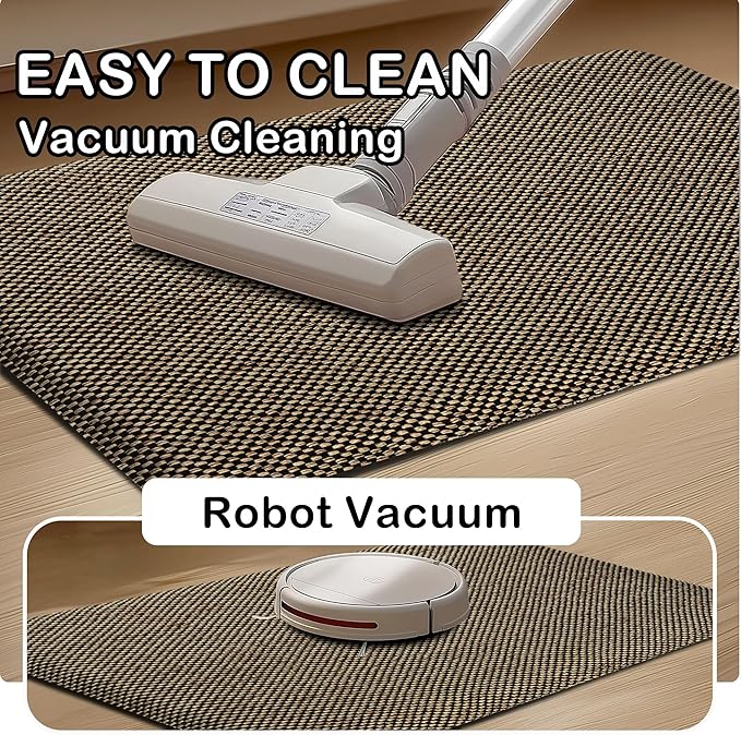 Kitchen Mats 2PCS Cushioned Anti-Fatigue Kitchen Mats for Floor Non Slip Kitchen Rugs Absorbent Memory Foam Comfort Standing Mat for Front of Sink, Office, Laundry(Black, 17.3"x28"+17.3"x47")