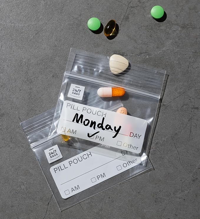 Pill Bags 400 Pack- 3"x2.75", BPA-Free, for Medicine with Write on Label, Carry On Everywhere