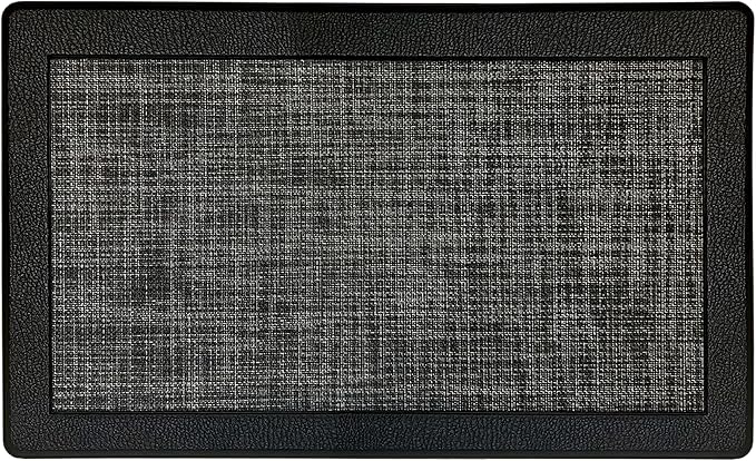 Anti-Fatigue Floor Comfort Mat - 18 x 30 Inch (Clarke Black) - Non-Slip Kitchen Mats for Floor - Easy to Clean Cushioned Standing Mat for Bathroom & Office Desk - Achim Home Décor