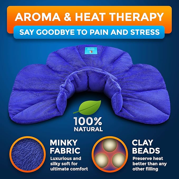 PhysioNatural Microwavable Heating Pad with Natural Herbal Aromatherapy - for Instant Relief and Relaxation in Cases of Muscle Pain, Tension and Stress, Aches, Spasm, Stiffness, Migraines, Headaches