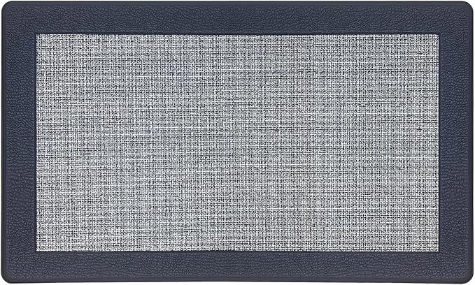 Anti-Fatigue Floor Comfort Mat - 18 x 30 Inch (Clarke Navy) - Non-Slip Kitchen Mats for Floor - Easy to Clean Cushioned Standing Mat for Bathroom & Office Desk - Achim Home Décor