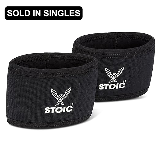 Stoic 7MM Compression Sleeve Cuff (Heavy Neoprene Construction) For arm, elbow, lower leg compression and warmth while weight lifting, powerlifting, bench pressing (14 Inch, Black)