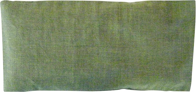 Eye Pillow Gift Pack - Washable Cover Refillable Lavender Flax Chamomile Weighted - Microwavable Yoga Headache Relief - Soft Cotton Adults Children - Green
