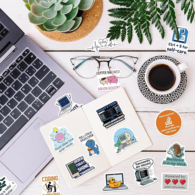 200PCS Programming Stickers, Vinyl Coding Stickers for Developers Programmers Engineers Geeks, Tech Sticker Pack for Laptop Water Bottle, Computer Science Gift