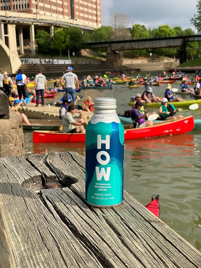 HOW Hyperpure Oxygenated Water - Infinitely Recyclable, Oxygen Enriched, Microplastic Free Purified Water 16oz Aluminum Bottle