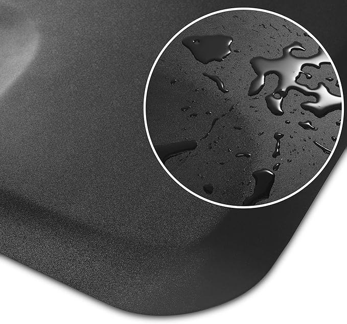 Saloniture 3 ft. x 5 ft. Salon & Barber Shop Chair Anti-Fatigue Floor Mat - Black Semi Circle - 5/8 in. Thick