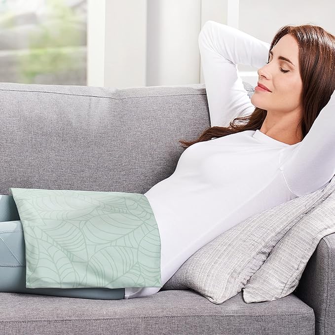 Pure Enrichment PureRelief Express Designer Series Electric Heating Pad - 12” x 15” Fast-Heating with 4 Heat Settings, Machine-Washable Fabric, & 2-Hour Auto Safety Shut-Off - Laurel Leaves