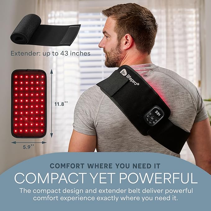 Lifepro Red Light Therapy Belt – Infrared Red Light Therapy for Body, Back and Shoulder with Triple Chip LEDs, Allevared Belt with 660nm & 850nm Wavelengths – for Daily Comfort & Wellness Support