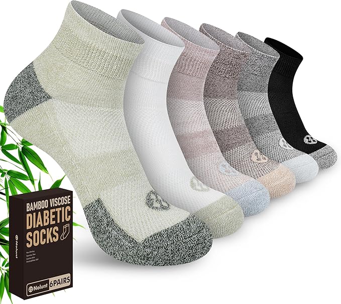 Diabetic Socks for Men,6 Pairs Ankle Mens Diabetic Socks,Diabetic Neuropathy Socks for Men Size 9-11/10-13/13-15.
