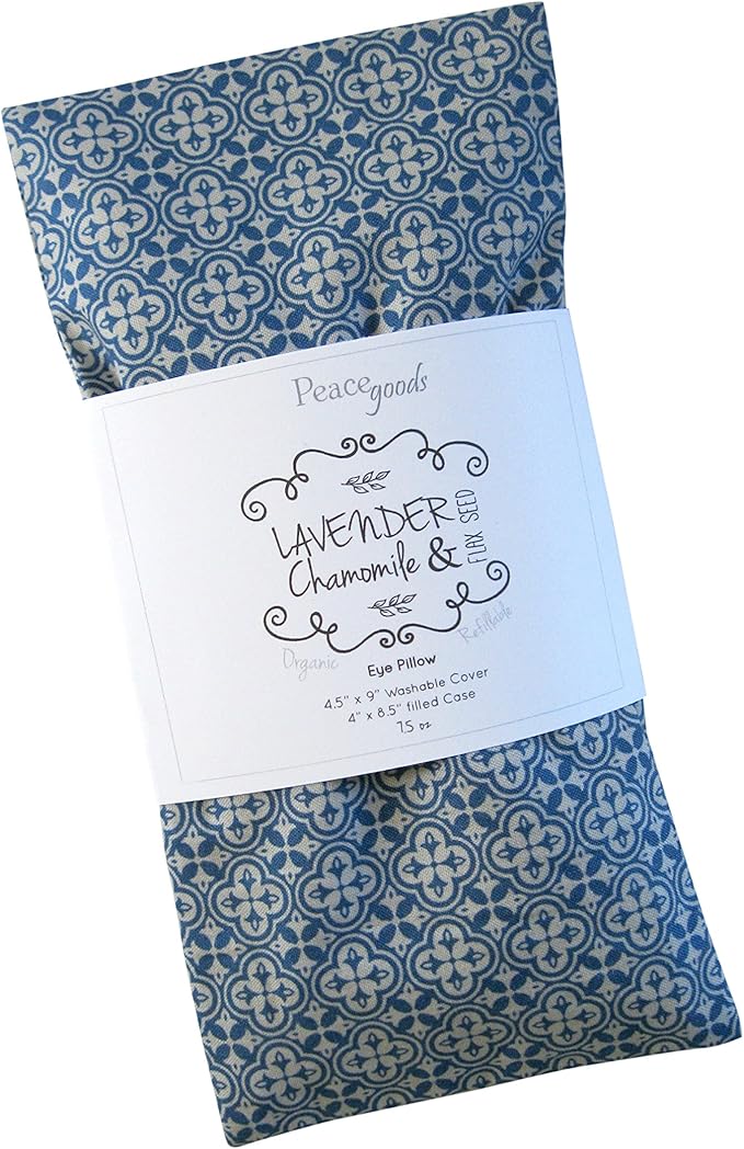 Aromatherapy Eye Pillow - Organic Lavender Chamomile Flax Scented - 4.5 x 9 Removable Washable Cover - Headache Relief Soothing spa Yoga Sleep - Made USA - Teal Green