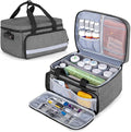 CURMIO Pill Bottle Organizer Storage, Medication Lock Box for Pill Organizer and Medical Supplies, Gray (Patented Design)