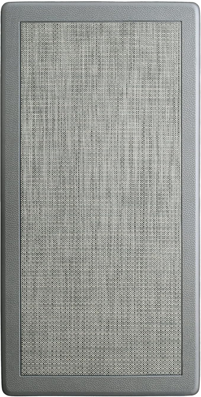 iCustomRug Ergonomic Anti Fatigue Mat, for Comfortable Standing in Kitchen, Bathroom, Workstation Memory Foam Mat 39"×20"×0.50" (L×W×H), Set of 2, in Stone