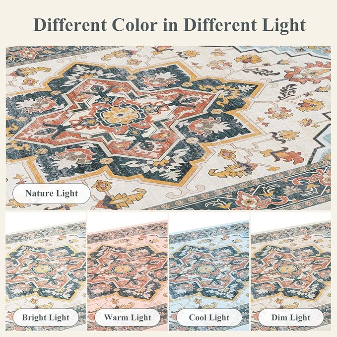 Kitchen Mats for Floor Cushioned Anti Fatigue,Boho Vintage Blue Kitchen Rugs Sets of 2 Non Slip,Memory Foam Waterproof Comfort Standing Mat Carpet for Sink Laundry Office