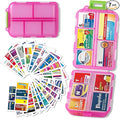 Pill Organizer with Medicine Labels Travel Daily Pill Container Mini Medication Organizer Storage Pill Organizer Travel Essentials Pill Case 7 Day (Pink & 161 Lables)