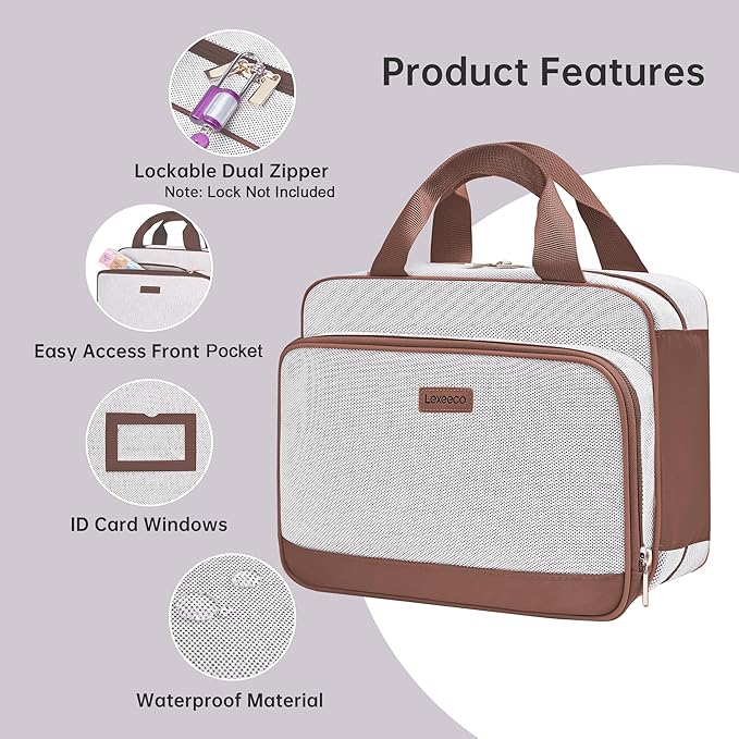 Travel Medicine Organizer Bag, Pill Organizer Case,Carrier for Medications,Vitamins,Fish Oil and Medical Supplies Pill Bottle Organizer and Home Storage Med Bag(Brown)