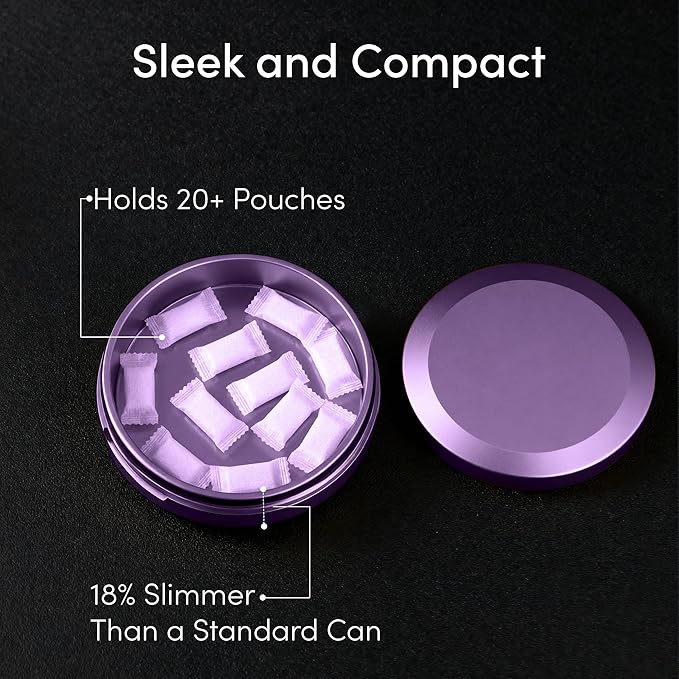 Aluminum Zyn Can – Slim Metal Zyn Container for Pouches & Snus | Core Series | Lavender Purple
