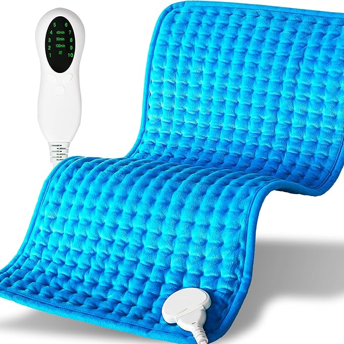 Heating Pad for Neck and Shoulders and Back,Auto Shut Off&Dry&Moist Heat,Heating Pad for Period Cramps,Gifts for Women, Men, Family, Friends(Blue Classic, 12 * 24in)