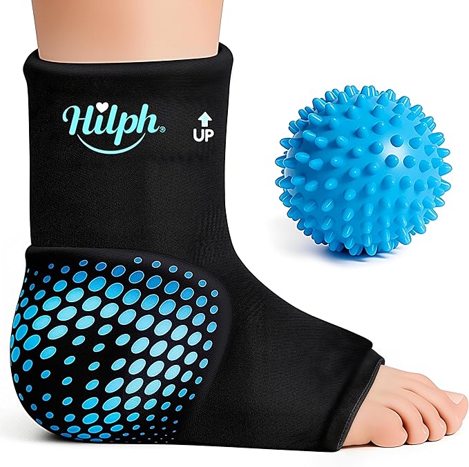 Hilph Ankle Ice Pack Wrap with Massage Ball for Plantar Fasciitis Relief, FSA Eligible, Thickened Gel Ice Sleeve Cold Pack for Foot Ankle Heel Pain Relief, Achilles Tendonitis Relief, Swelling