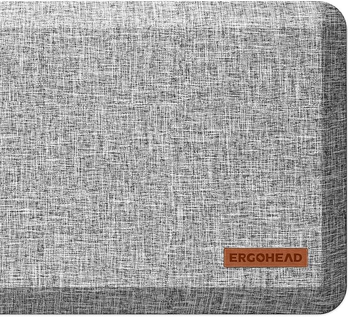 Anti Slip 7/8 inchs Anti Fatigue Kitchen Floor Mat, Ergonomic Comfort Standing Mat, Waterproof Kitchen Runner for Home, Kitchen, Office, Laundry, Garage (Light Gray, 17.3" x 60" -0.87")
