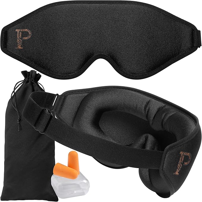 Eyelash Protection Sleep Mask Extra Deep Zero Pressure 3D Eyelash Extension Sleeping Mask 100% Light Blocking Blackout Night Blindfold Side Sleeper Design for Lashes