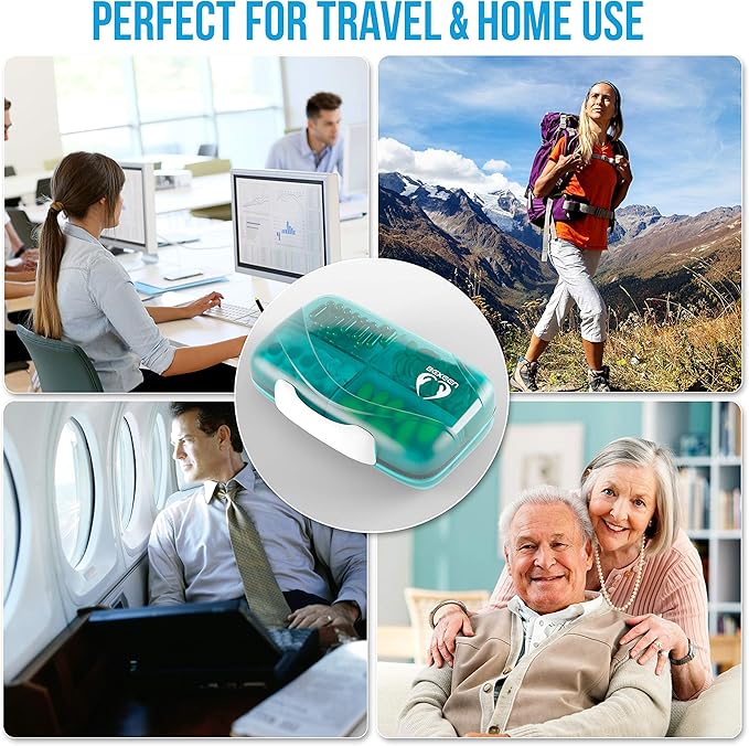Pill Organizer Airtight Pill Box Large Pill Dispenser Home Travel Supplement Holder Portable Vitamin Sorter Jumbo Size 8 Compartment Airtight Vitamin Container Daily Medicine Travel Essentials
