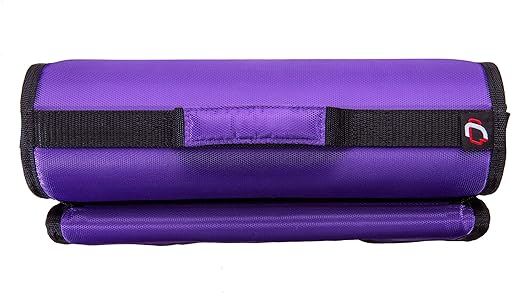 Med Manager Medicine Organizer and Portable Medical Binder, Holds (15) Pill Bottles - (11) Standard Size and (4) Large Bottles, Includes Removable 5-Tab File Folder, Purple, 14 x 14 x 4 inches