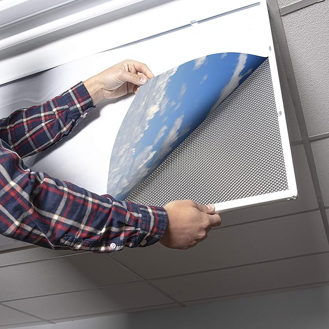 OCTO LIGHTS Fluorescent Light Covers Cloud Sky Panel for Ceiling Lights, Light Covers for Ceiling Lights Classroom 2x4 (22.38"x46.5") Backlit Film Insert for Fluorescent Light Fixtures (Pack of 1)