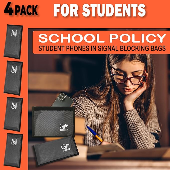 4 Faraday Bag Anti-Tracking GPS RFID Car Key Signal Blocker Wallet Shielding Pouch Protective Case for Cell Phone Car Key FOB, Data Privacy, Electronic Device Security (4 PACK - GRAY)