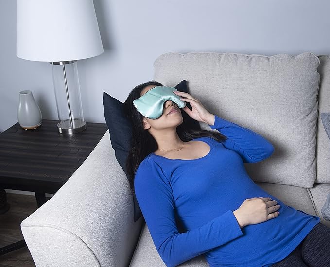 DreamTime Weighted Eye Pillow Mask, Rose Velvet, Microwave or Freeze, Washable, 9.5x4.5 in, for Sleep, Yoga, Meditation, Relaxation