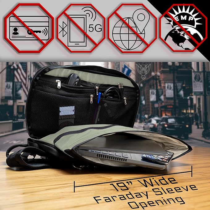 Xtreme Sight Line ~ FLEX Faraday Bag/Small LITE Faraday Bag Combo ~ Tracking/Hacking Defense ~ Stone