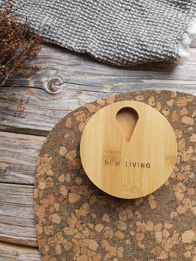 New Living Pill Organizer, Bamboo Box, 1 Compartment, Revolving Magnetic Top, Eco Product