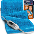 GENIANI Electric Heating Pad for Back Pain & Cramps Relief, Electric Throw, Auto Shut Off, Machine Washable, Moist Heat Pad for Neck & Shoulder - Valentines Day Gifts for Her (12×24", Aqua Blue)