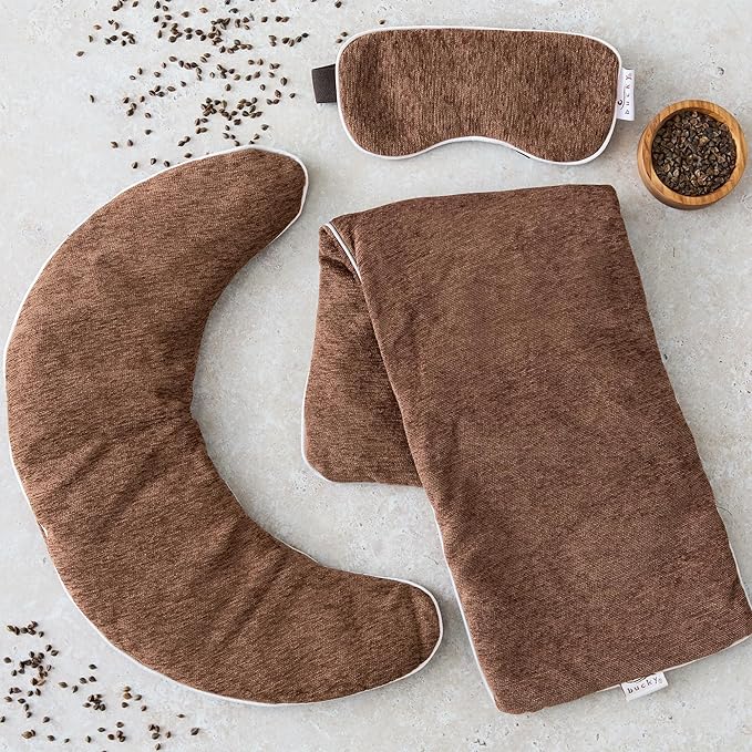 Bucky Hot & Cold Therapy Spa Collection Chenille Neck Wrap, 18x13", Mocha