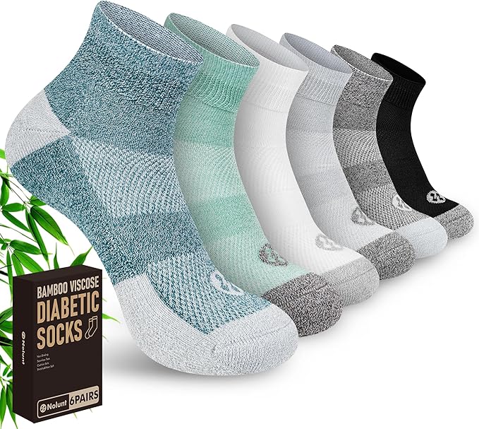 Diabetic Socks for Men,6 Pairs Ankle Mens Diabetic Socks,Diabetic Neuropathy Socks for Men Size 9-11/10-13/13-15.