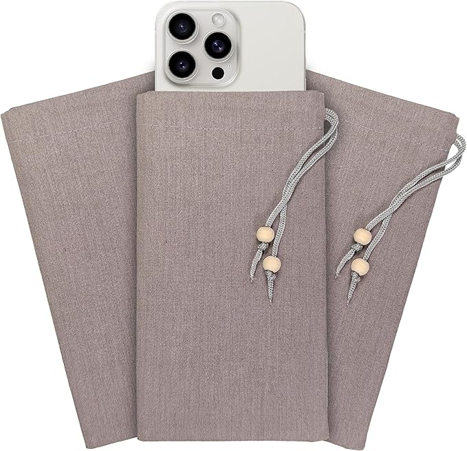 EMF Cell Phone Sleeve fo Phone Pouch, High-Shield EMF Blocking Pouch, 100% Silver Fibers forDigital Security, Signal Blocking, Anti-EMP Radiation Bag for Privacy Protection. (Gray3)