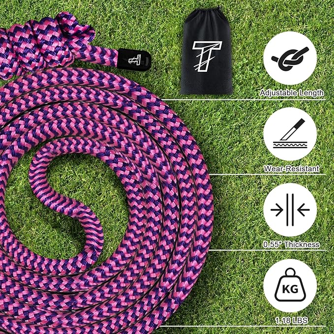Flow Rope Exercise Jump Rope For Fitness, Working Out, Flow with 9 Ft Adjustable Double Woven Workout Rope For Men, Women, Beginners' Training – Indoor & Outdoor Cardio