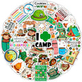 100Pcs Camping Girl Stickers for Water Bottle, Laptop - Cookie Dealer Stickers - Camping Party Supplies & Gifts for Girl - Outdor Adventure Decals - Gift for Women & Men